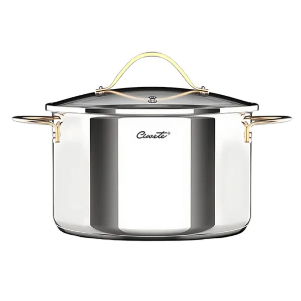 Nồi hầm inox 304 cao cấp Ciwete 32cm nắp kính SS0101-C