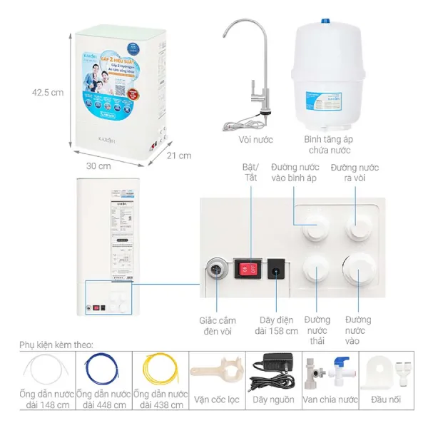 Máy lọc nước RO Karofi KAQ-U98
