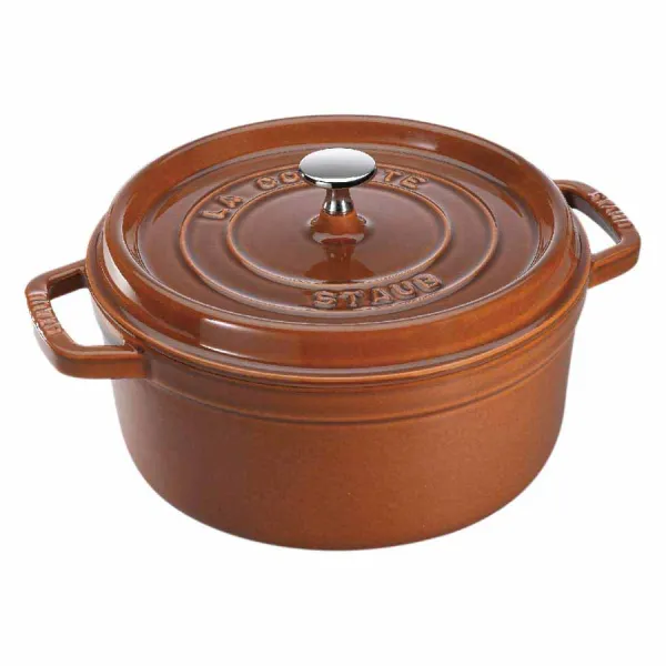 Nồi gang tròn Staub màu nâu vàng 22cm – 2.6L