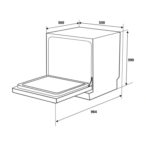 Máy rửa bát mini 10 bộ Hafele HDW-T5552B 538.21.342