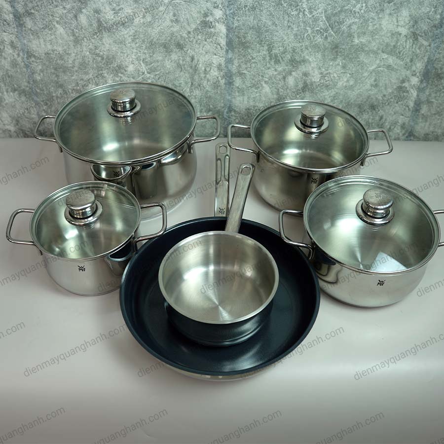 Ảnh thực tế Bộ Nồi Diadem Plus 5 món kèm Chảo Devil WMF 28cm