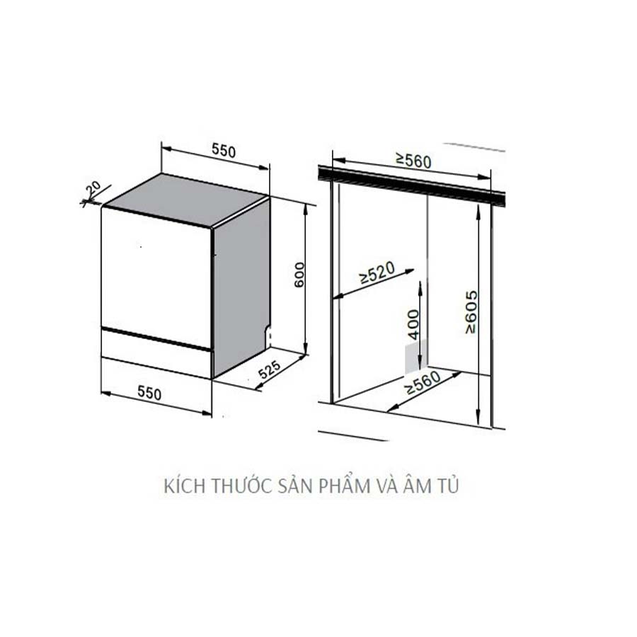 Máy rửa bát 8 bộ Canzy CZ WQP892
