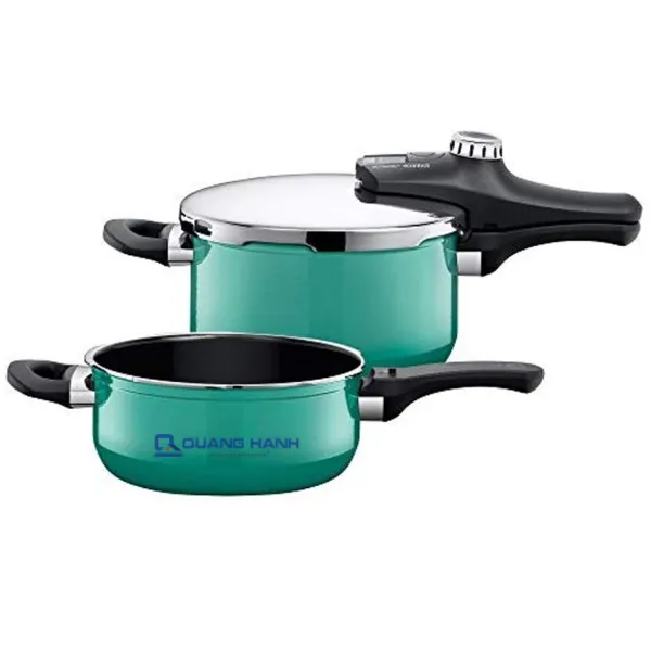 Bộ nồi áp suất Silit Sicomatic T-Plus Duo 4.5 + 3L Green