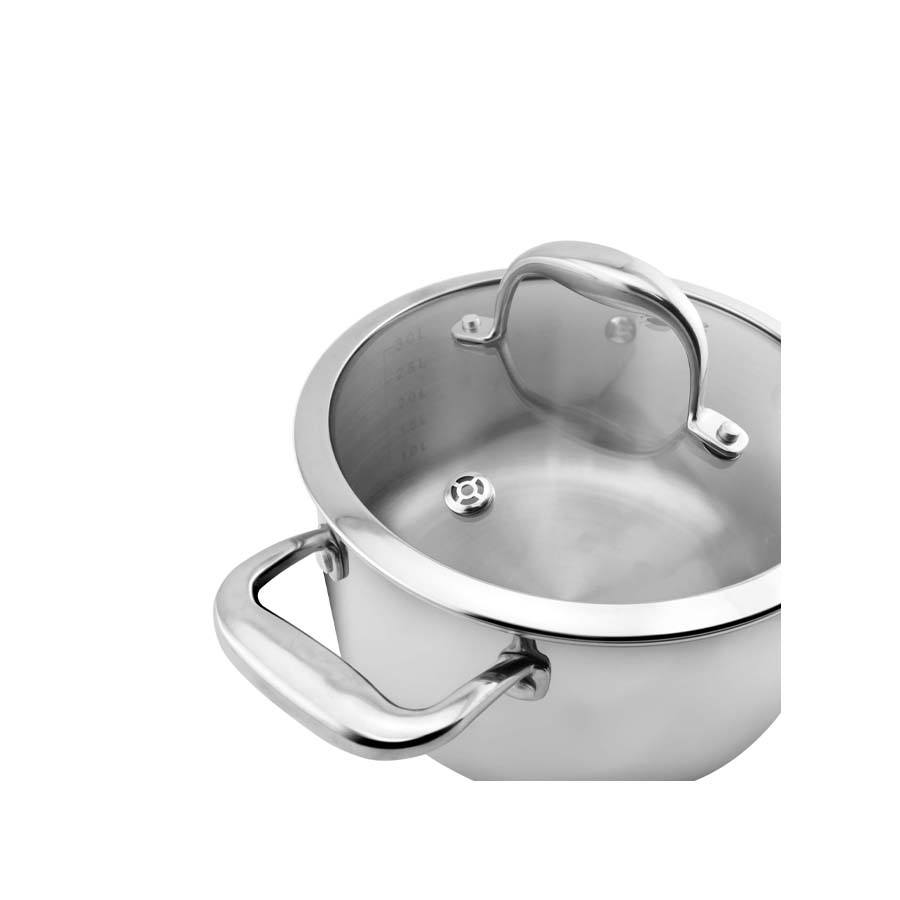 Bộ nồi Inox cao cấp 3 lớp đáy liền Trimax XS EL-3744 size 18,20,24, chảo 26cm