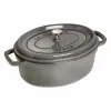 Nồi gang oval Staub màu xám 27cm – 3.2L 1102718