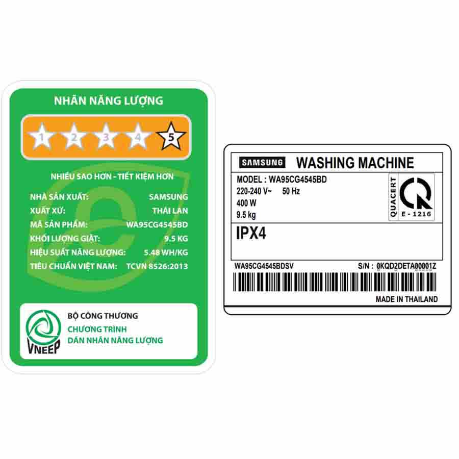 Máy giặt Samsung Inverter 9.5 kg WA95CG4545BDSV