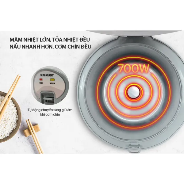 Nồi cơm điện Sunhouse 1.8 lít SHD8602