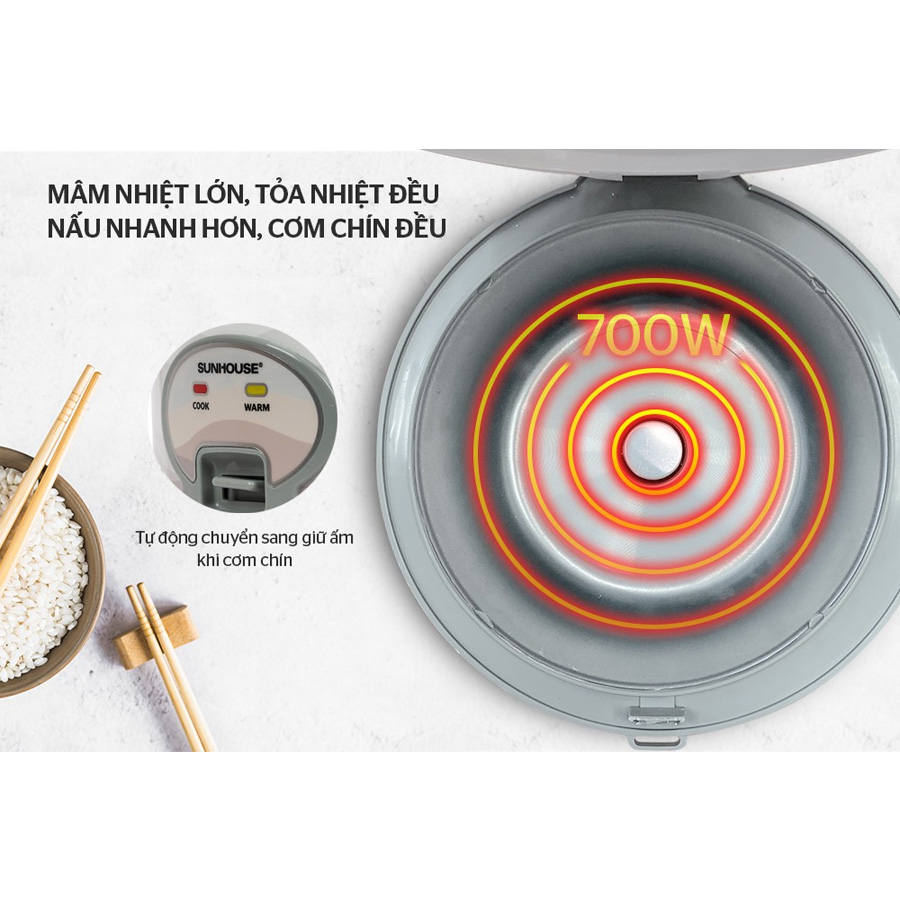Nồi cơm điện Sunhouse 1.8 lít SHD8602