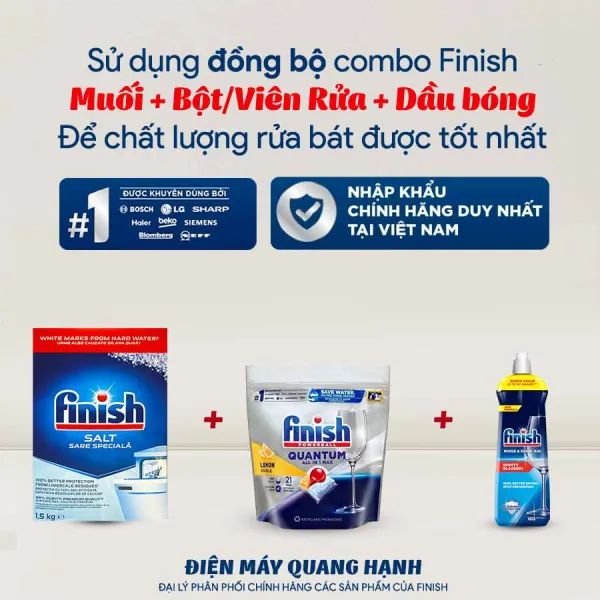 Viên rửa bát Finish Quantum All in 1 – Túi 21 viên