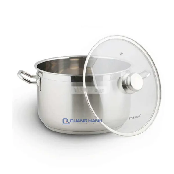 Nồi luộc gà Inox Fivestar 30cm nắp kính