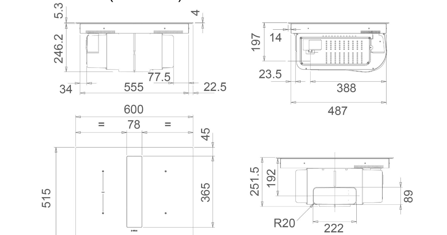 Bếp từ kết hợp hút mùi Elica NIKOLATESLA FIT BL/A/60 PRF0167053