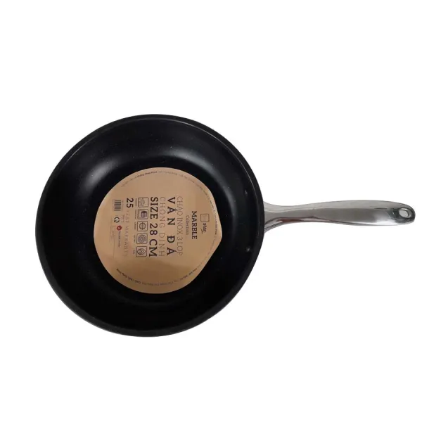 Chảo chống dính vân đá Inox 304 Fivestar đáy liền 28cm FPC28001