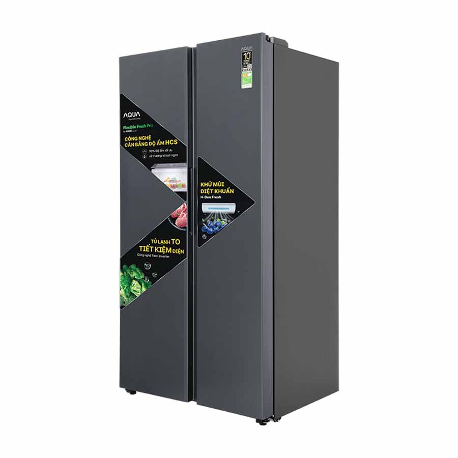 Tủ lạnh Aqua Inverter 646 lít Side by Side AQR-S682XA(SLB)
