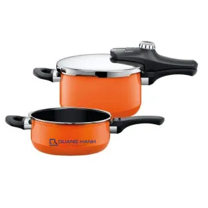 Bộ nồi áp suất Silit Sicomatic T-Plus Duo 4.5 + 3L Orange