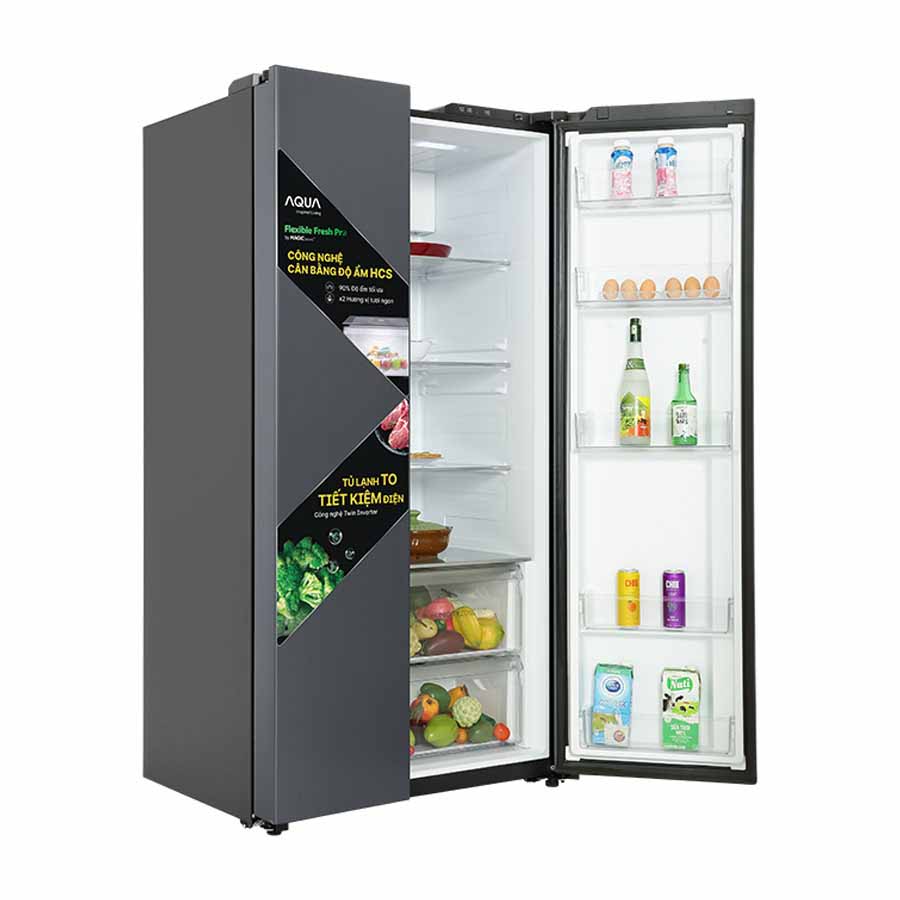Tủ lạnh Aqua Inverter 646 lít Side by Side AQR-S682XA(SLB)