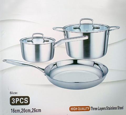Bộ nồi inox 3 món Balay - toàn cảnh sản phẩm