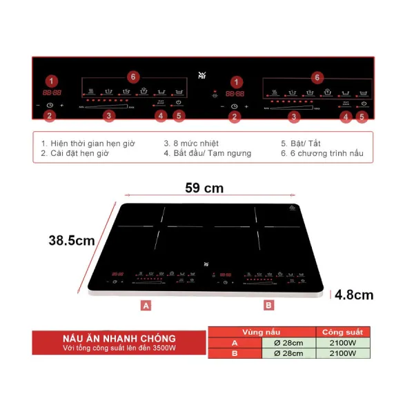 Bếp từ đôi WMF Kult X Doppel 0415320011