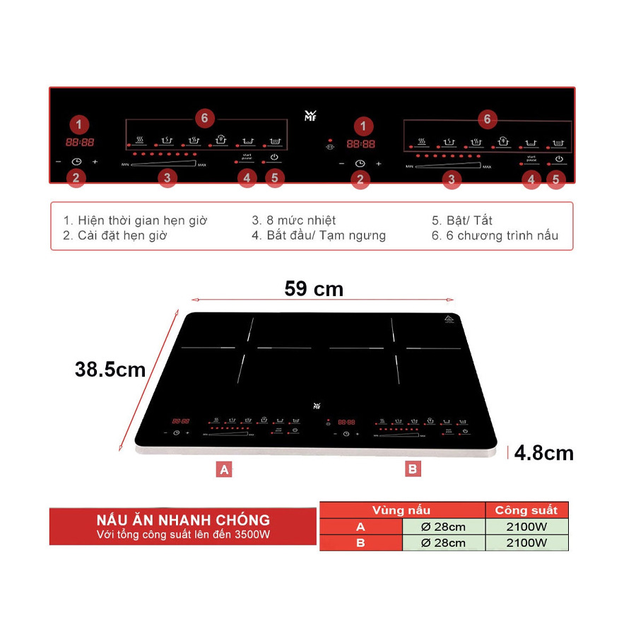Bếp từ đôi WMF Kult X Doppel 0415320011