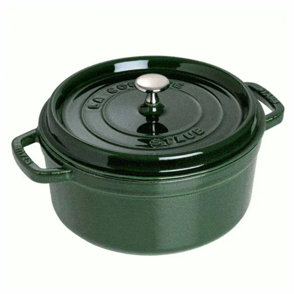 Nồi gang tròn Staub màu xanh rêu 20cm – 2.2L