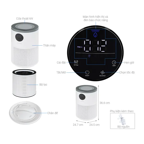 Máy lọc không khí Cuckoo CAC-AF1110FW/WHCKV 30W