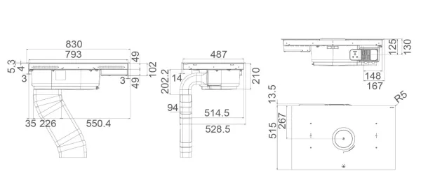 Bếp từ kết hợp hút mùi Elica NIKOLA TESLA SWITCH BL/A/80 – PRF0146212