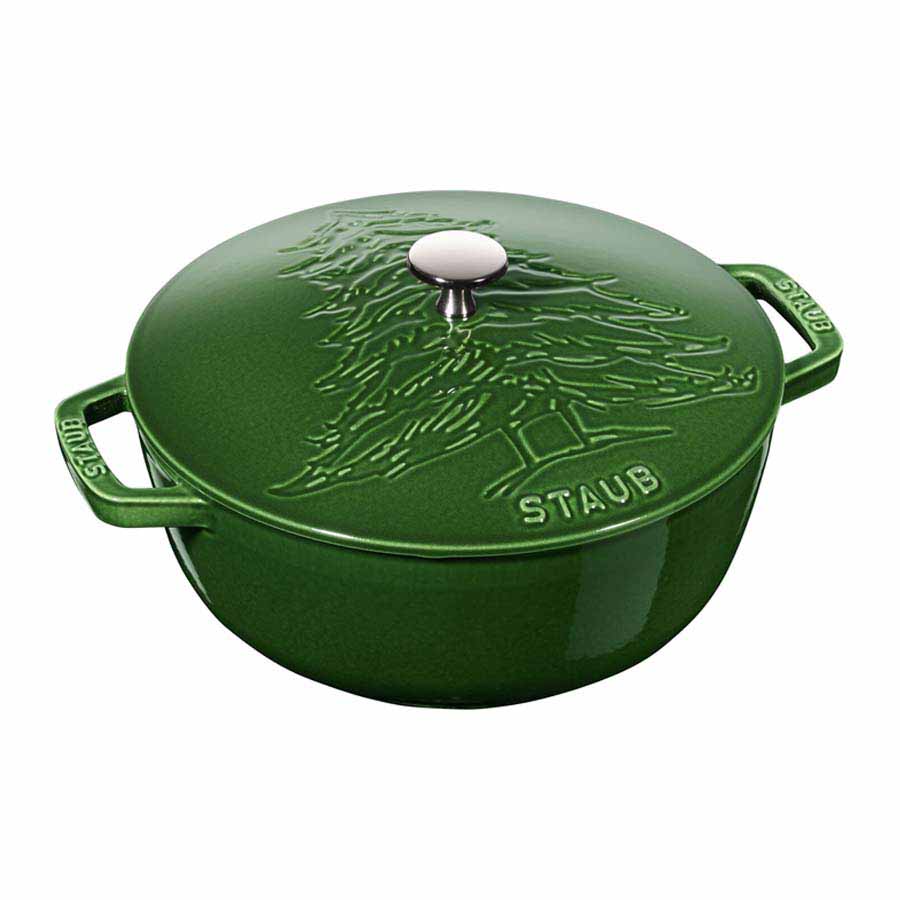 Nồi nắp hình cây thông Staub màu xanh rêu 24cm - toàn cảnh sản phẩm