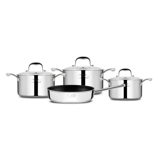 Bộ nồi Inox cao cấp 3 lớp đáy liền Trimax XS EL-3744 size 18,20,24, chảo 26cm