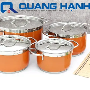 Bộ nồi Fivestar 4 chiếc màu vàng – Cao cấp