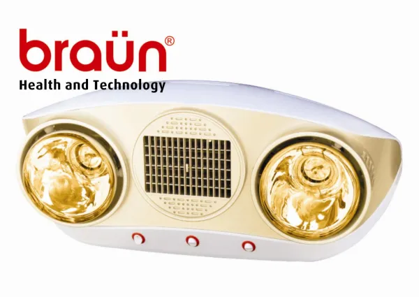 Đèn sưởi nhà tắm Braun BU02PG (bóng vàng)