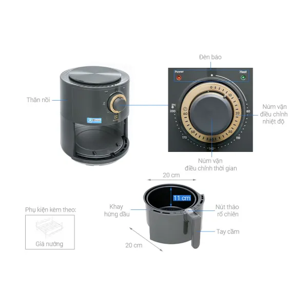 Nồi chiên không dầu Electrolux E6AF1-220K