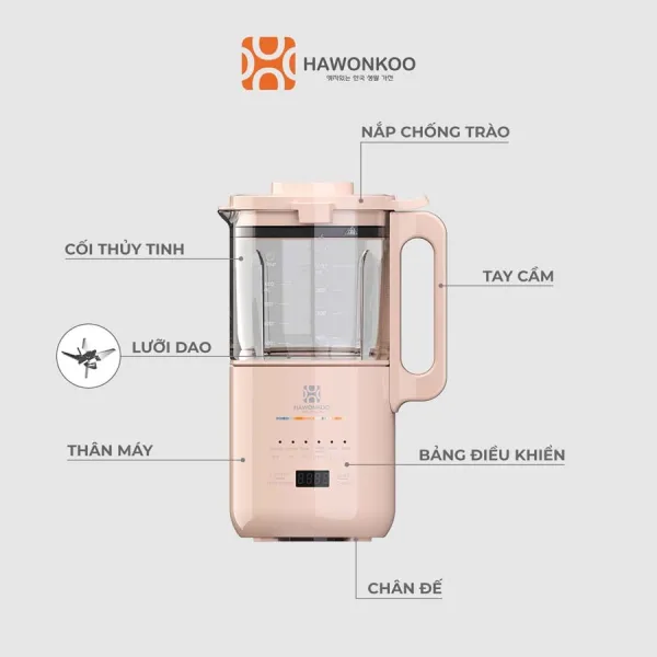 Máy làm sữa hạt đa năng Hawonkoo SMH-120-PK/GR 1400W