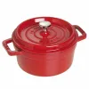 Nồi gang tròn Staub màu đỏ cherry 24cm – 3.8L