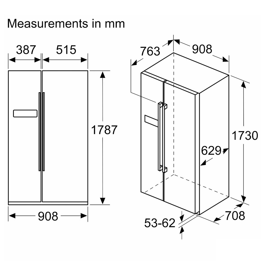 Tủ lạnh Side by Side 580 lít Bosch KAN93VIFPG