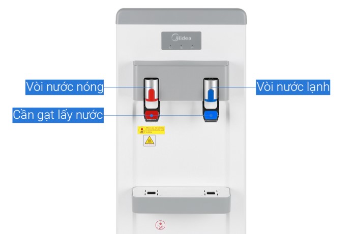 Cây nước nóng lạnh Midea YL1932S, 550W, Block, 2 vòi