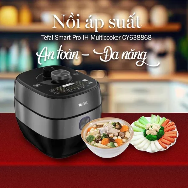 Nồi áp suất Tefal Smart Pro IH Multicooker CY638868