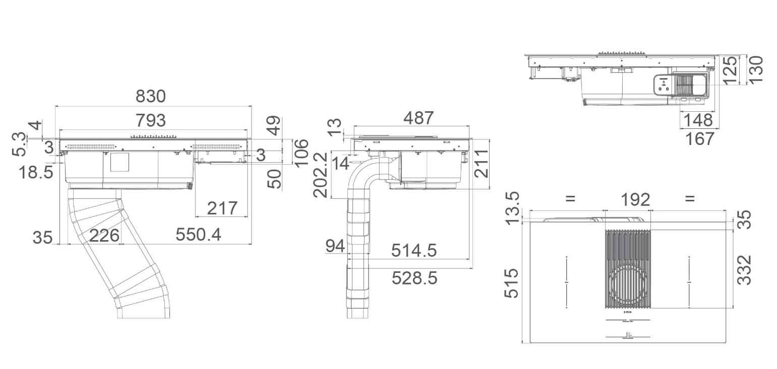 Bếp từ kết hợp hút mùi Elica NIKOLATESLA LIBRA BL/A/83-PRF0147744