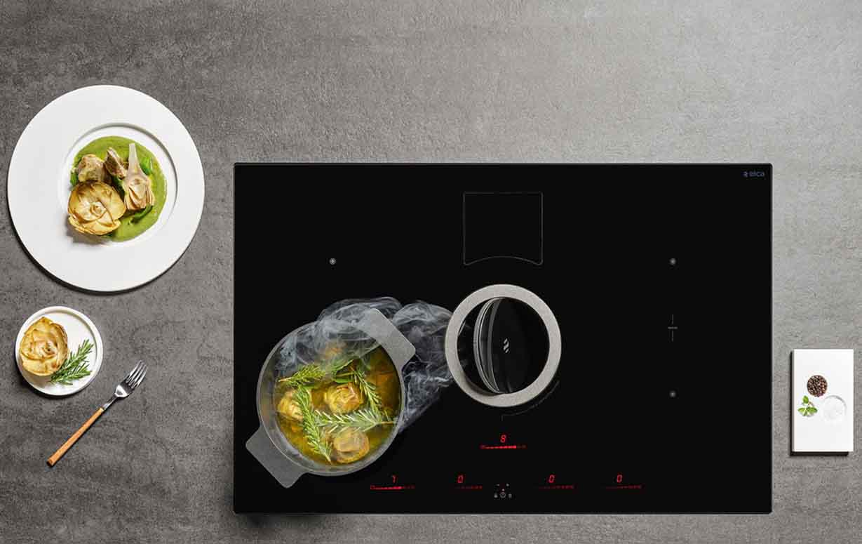 Bếp từ kết hợp hút mùi Elica NIKOLA TESLA SWITCH BL/A/80 – PRF0146212