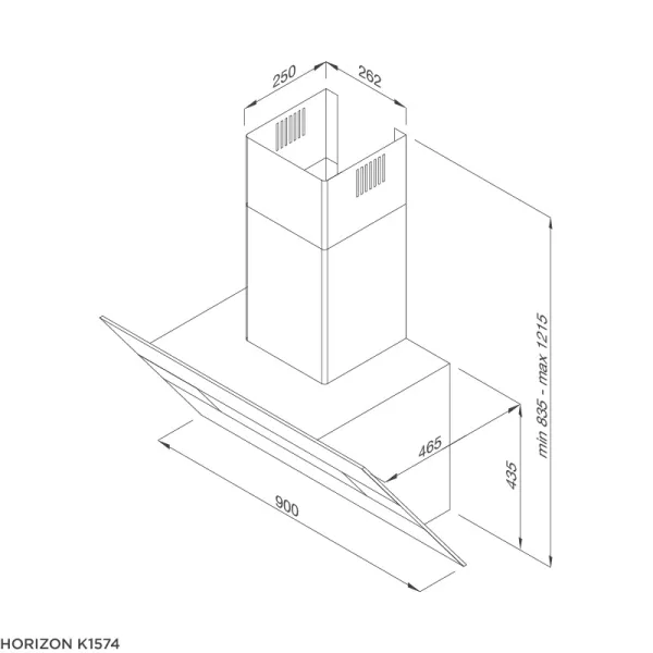 Máy hút mùi áp tường Malloca Horizon K1574