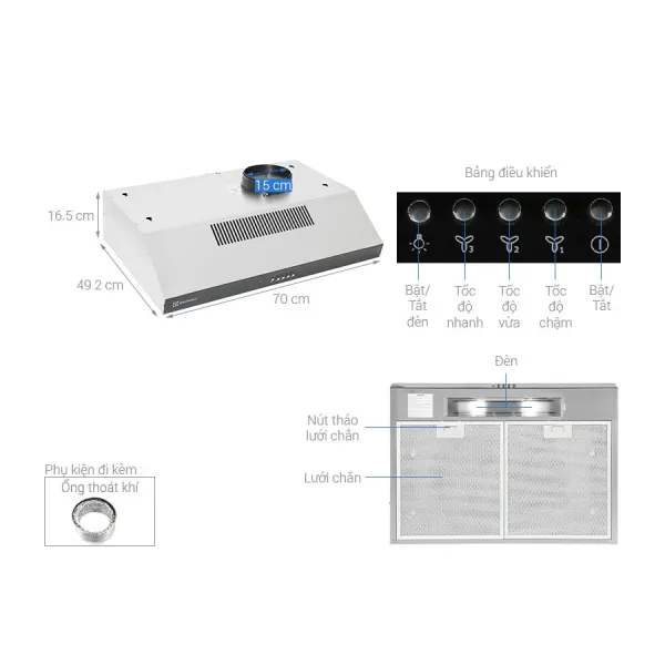 Máy hút mùi Electrolux ERF715SBA