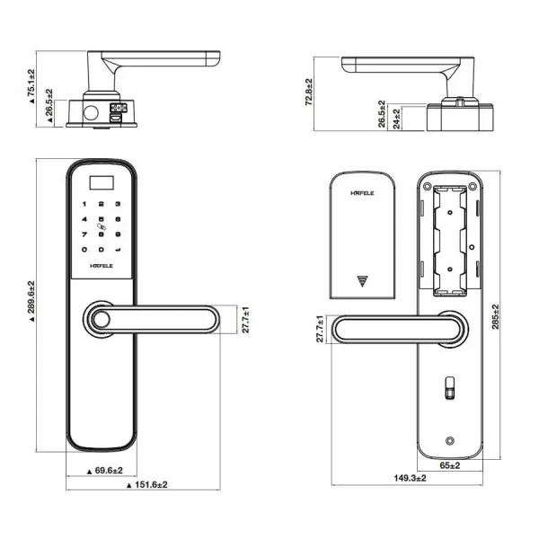 Khóa điện tử Hafele DL6100 912.20.582