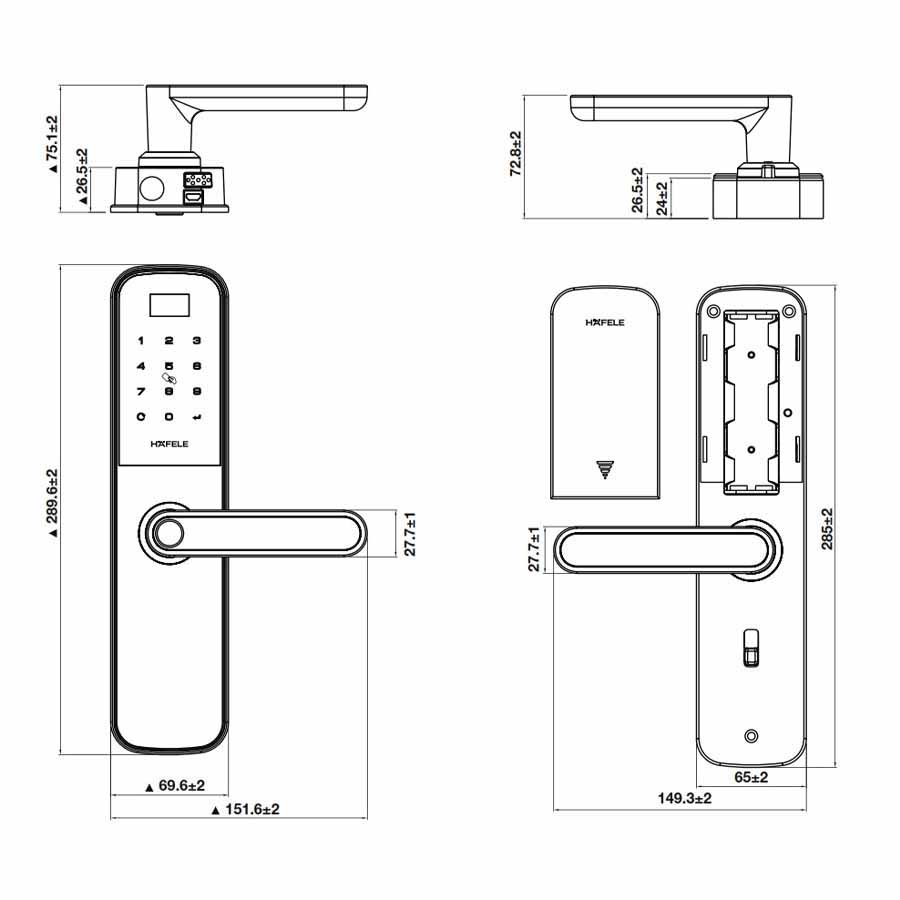 Khóa điện tử Hafele DL6100 912.20.582