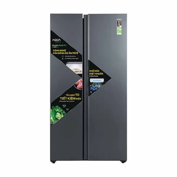 Tủ lạnh Aqua Inverter 646 lít Side by Side AQR-S682XA(SLB)