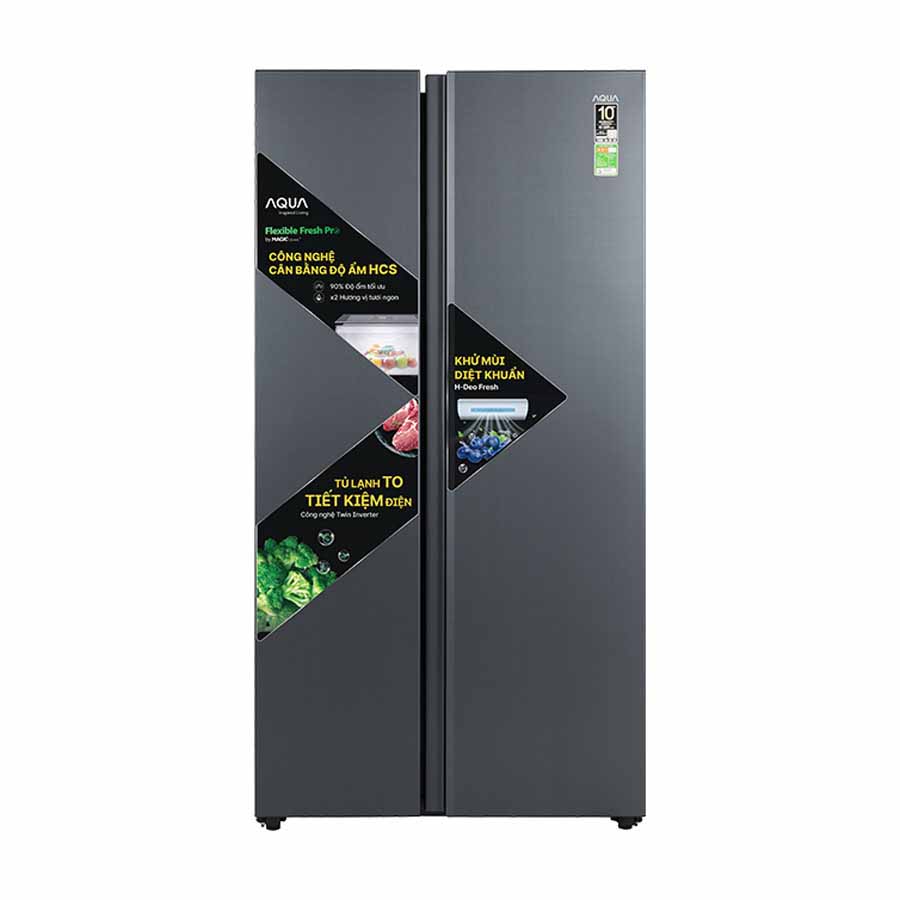 Tủ lạnh Aqua Inverter 646 lít Side by Side AQR-S682XA(SLB)