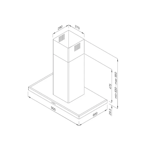 Máy hút mùi đảo Malloca SLIM K4250