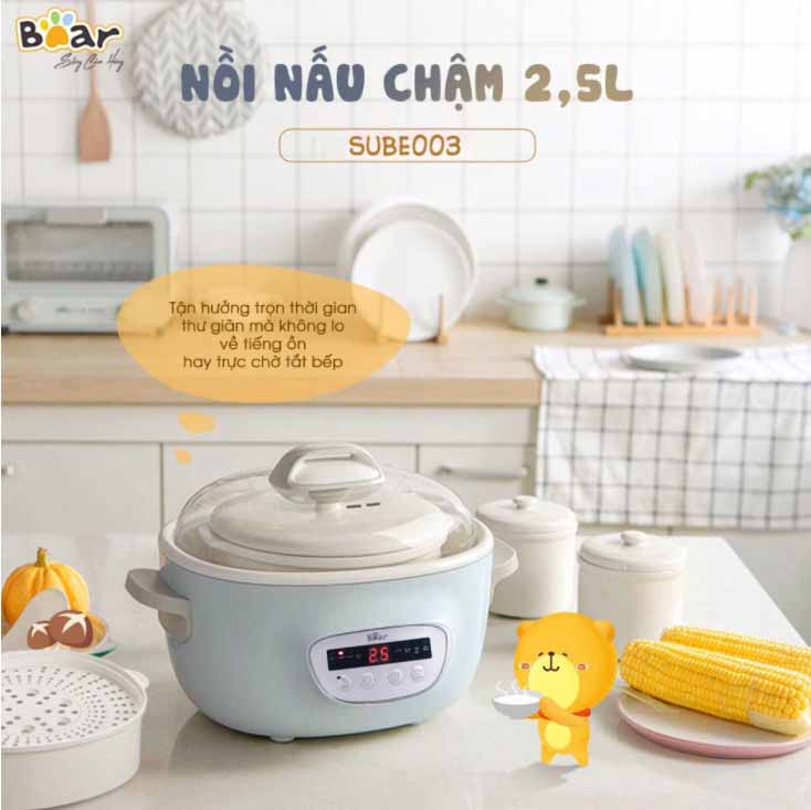 Nồi nấu chậm Bear 2,5L SUBE003 - toàn cảnh sản phẩm