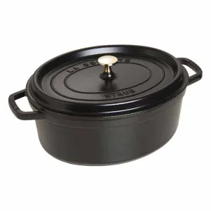 Nồi gang oval Staub màu đen 31cm – 5.5L