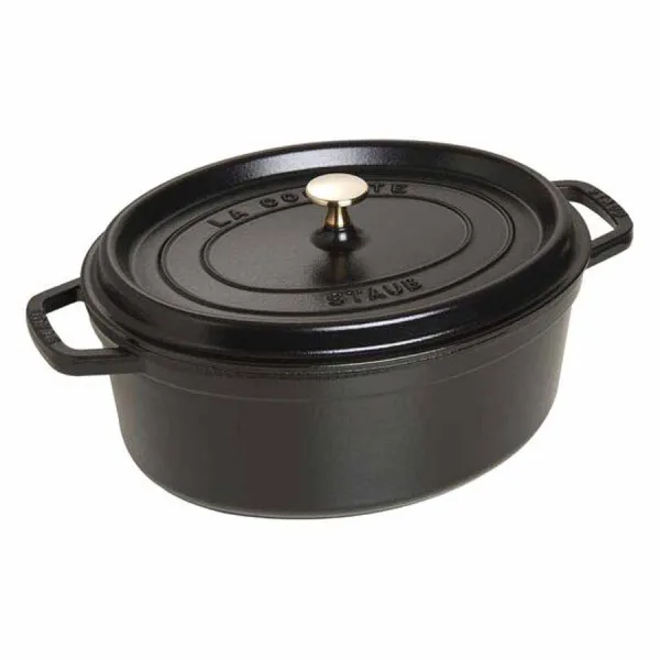 Nồi gang oval Staub màu đen 31cm – 5.5L