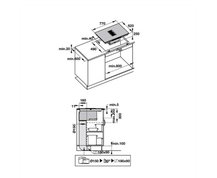 Bếp từ kết hợp hút mùi Hafele HC-IHH77D 536.61.655