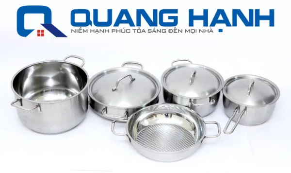Bộ nồi Fivestar 5 chiếc Oval nắp inox – cao cấp