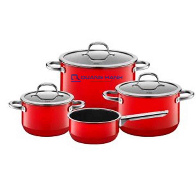 Bộ nồi Silit Passiona 3 nồi 1 quánh màu đỏ - toàn cảnh sản phẩm